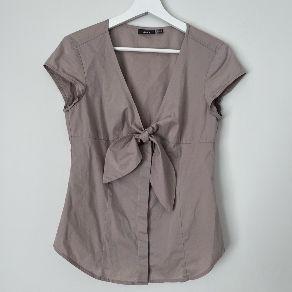 Mexx Taupe Tie-Front Women's Top